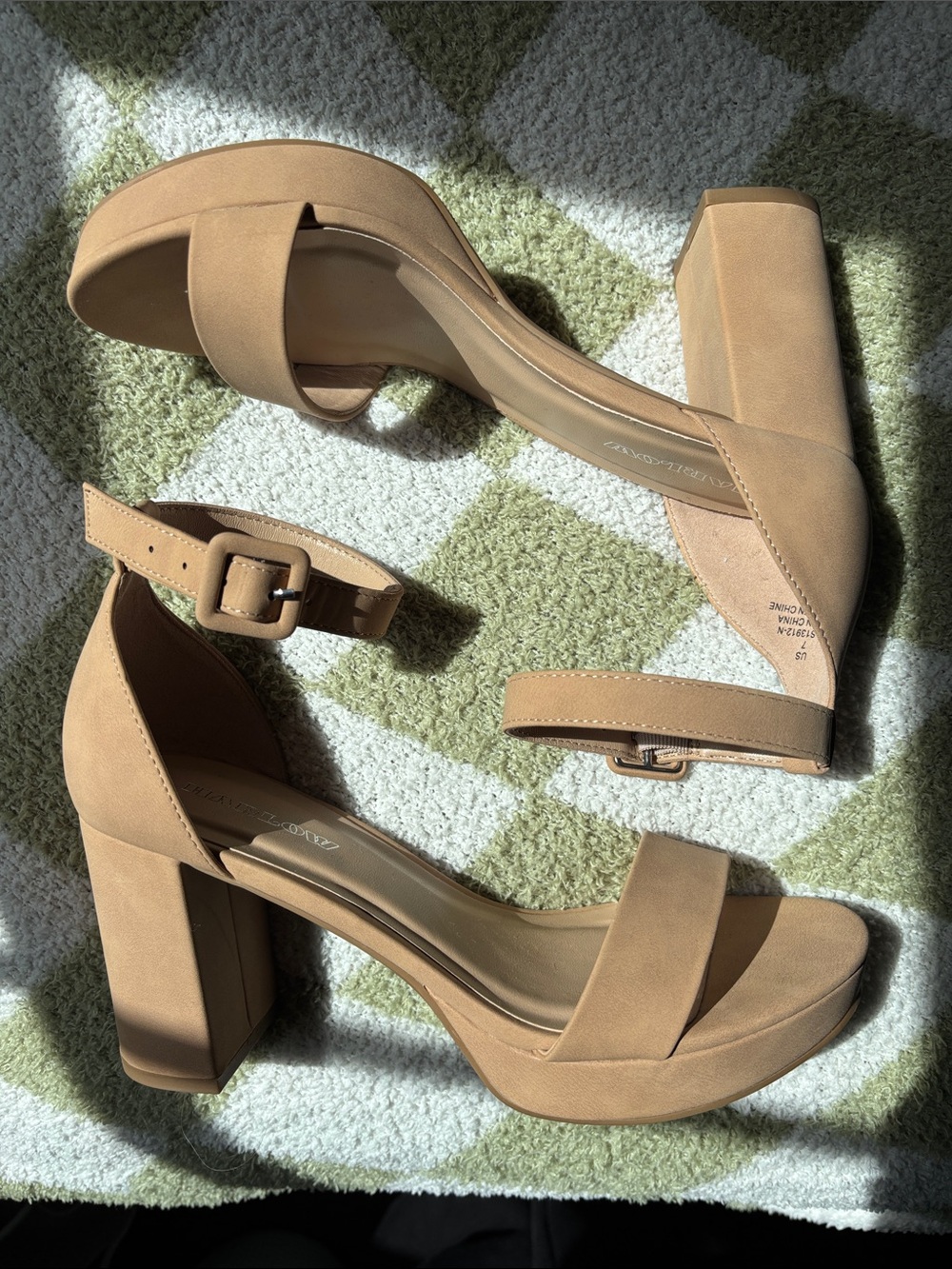 Harlow Nude/Tan Block Heel Platform Sandals